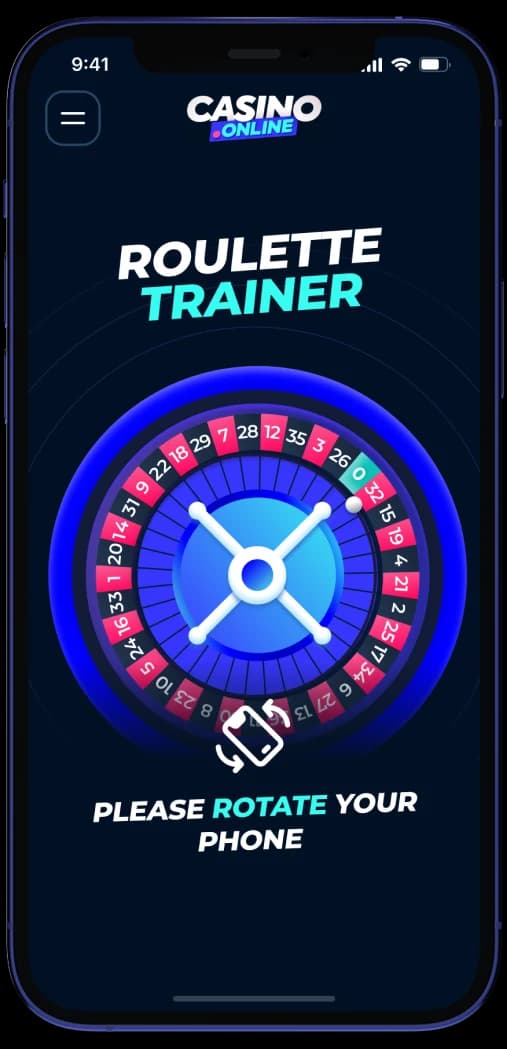 Casino.online mobile roulette trainer rotate prompt screen.
